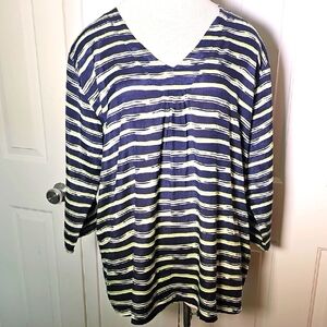 Masai Striped V-Neck Women's Oversized  Top In Size Meduim.